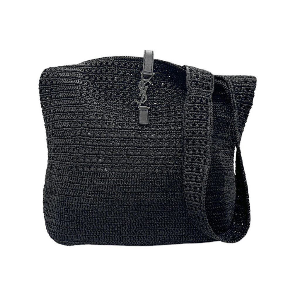 Saint Laurent shoulder bag LE raffia black